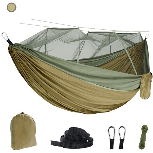 INF Dvojna kamping viseča mreža z vgrajeno mrežo proti komarjem Khaki camouflage, (5000289999) Slike
