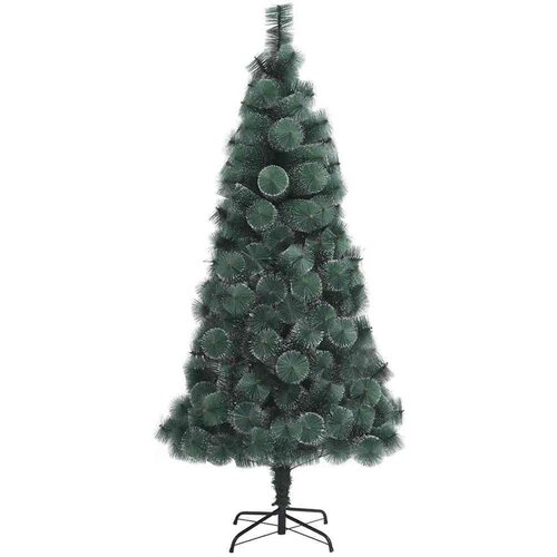 VidaXL Umjetno okićeno božićno drvce s setom kuglica Zelena 120 cm PET Slike