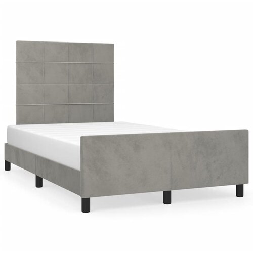 vidaXL Okvir za krevet s uzglavljem svjetlosivi 120x190 cm baršunasti Cijene