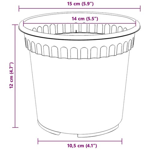  Okrugla saksija za cveće 24 pcs Crvena cigla &amp;Oslash; 15 x 12 cm Slike