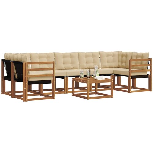  Set vanjskih sofa 8 kom. Prirodna i bež Slike