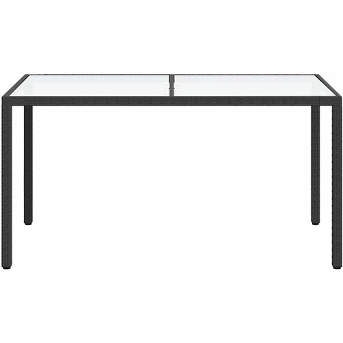  Vrtni stol 150x90x75 cm od kaljenog stakla i poliratana crni Slike