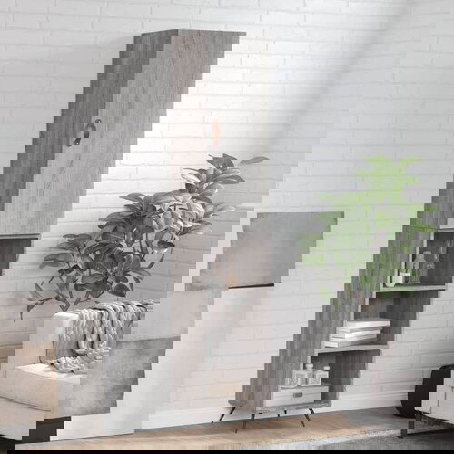 vidaXL Visoka omara siva sonoma 34,5x34x180 cm inženirski les Cene