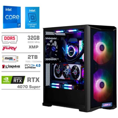 MEGA Računalnik TWR S10 i7-14700F/RTX4070 Super/32GB-DDR5/2TB-4.0/1000W/Brez OS/črna RGB Cene