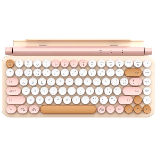 INF Dual-mode brezžična igralna tipkovnica, 87 tipk, retro okrogle tipke Pink, (5000310606) Slike