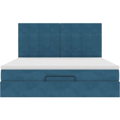 VidaXL otomanski okvir kreveta s madracima plavi 180x200cm bar&amp;scaron;unasti Slike