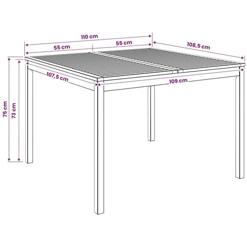  Stol za večeru u vrtu Prirodna 110 x 108 5 x 75 cm - Prirodna 110 x 108 5 x 75 cm Slike