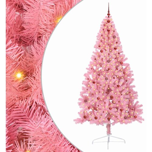 vidaXL Umjetna preddekorirana božićna jelka Roza 240 cm PVC, (5000072734) Cene