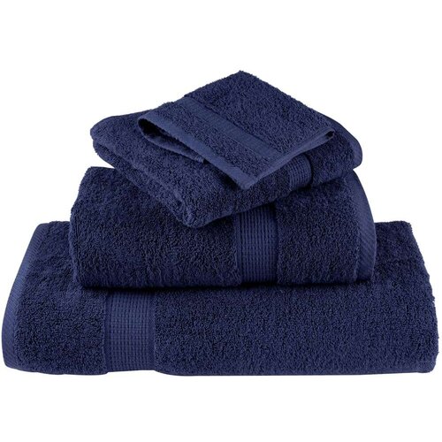 VidaXL 12-dijelni vrhunski set ručnika modri 600 gsm 100 % pamuk Slike