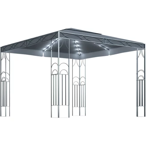 vidaXL Paviljon z LED lučkami 300x300 cm antraciten