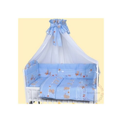 Baby Textil bebi komplet 80x120cm sa baldahinom / Blue SLONIĆI Slike