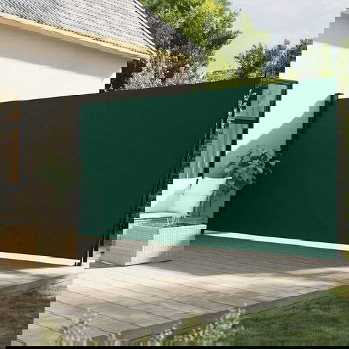 VidaXL zložljiva stranska tenda temno zelena 200x500 cm Slike