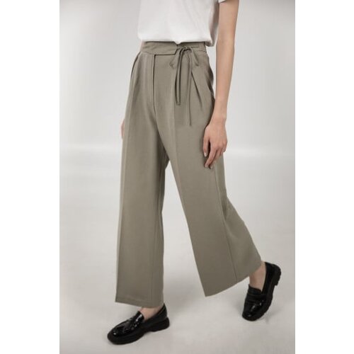 Legendww ženske maslinasto zelene pamučne pantalone sa vezivanjem 2503-9431-15 Slike