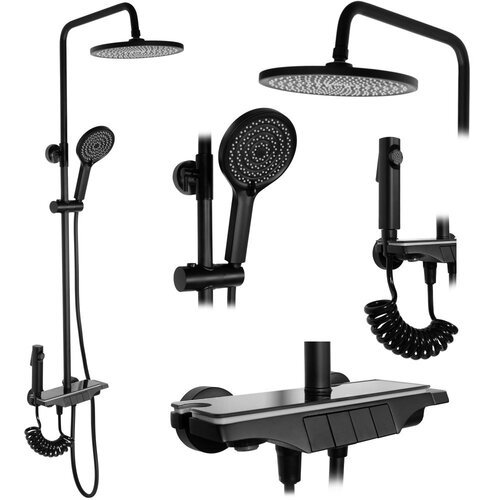 Rea Tu&amp;scaron; set s termostatom Savio Black Slike