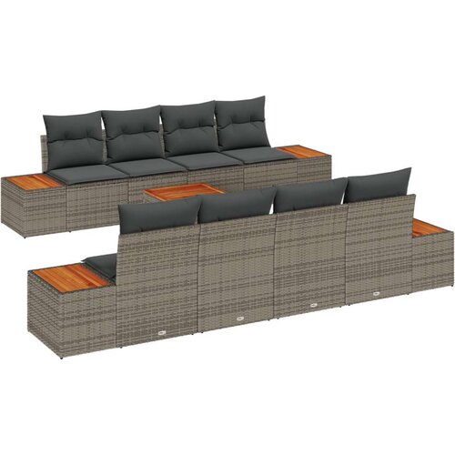 9 kom set vrtnih sofa s jastučićima siva poli ratan akacija Cijene