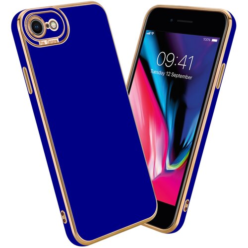 Cadorabo Ohi&amp;scaron;je, združljiv z Apple v sijajnem modrem - Rose Gold - Za&amp;scaron;čitni pokrov iz fleksibilnega silikona TPU in z za&amp;scaron;čito pred kamero, (20617727) Slike