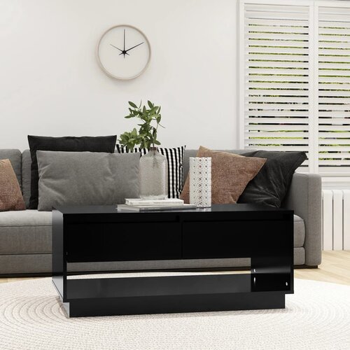 VidaXL Klubska mizica črna 102,5x55x44 cm iverna plo&amp;scaron;ča Slike