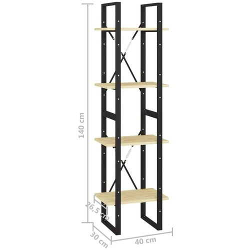 VidaXL Knjižna omara 4-nadstropna 40x30x140 cm trdna borovina Slike