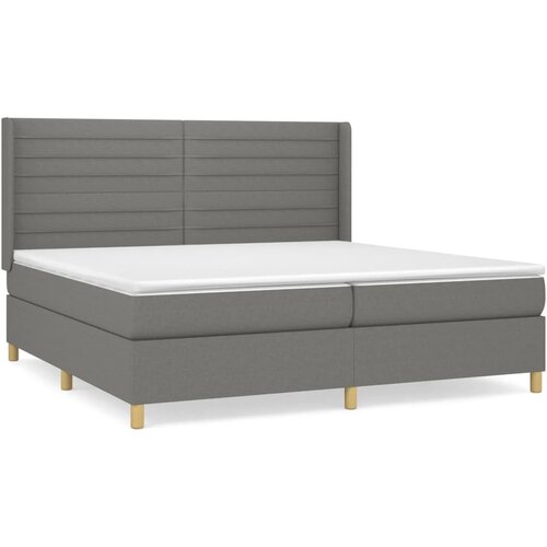 VidaXL Box spring postelja z vzmetnico temno siva 200x200 cm blago, (20898624) Slike