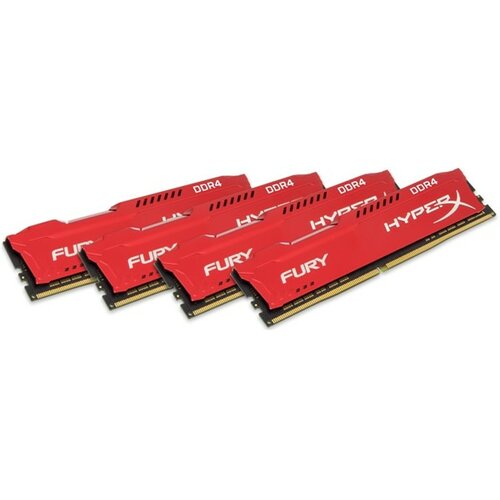 Kingston DDR4 64GB (4x16GB kit) 2400MHz HX424C15FRK4/64 HyperX Fury Red ram memorija Slike