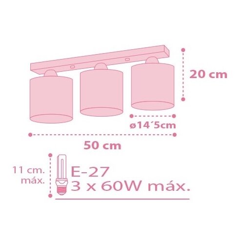 Dalber 62003S - Dečije plafonsko svetlo COLORS 3xE27/60W/230V Slike