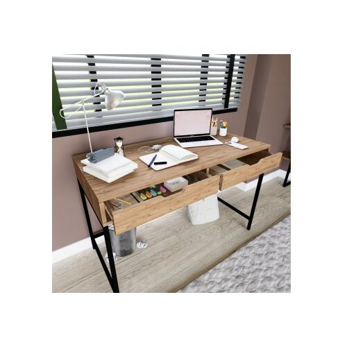 Hanah home Radni sto Atlas 1600-61, 120x77.4x55 cm, Boja hrasta Slike