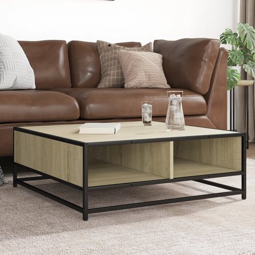 vidaXL Stol za kavu Sonoma hrast 80x80x30 cm Konstruirano drvo i metal Cijene