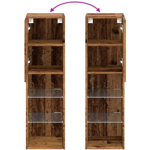 vidaXL TV omarica z LED lučkami 2 kosa starinski les 30,5x30x102 cm Cene