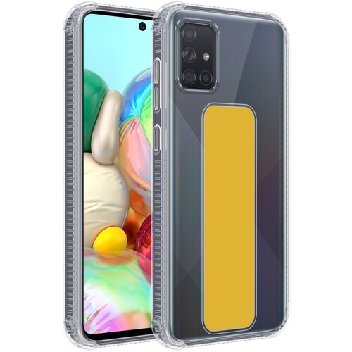 Cadorabo Ohi&scaron;je, združljiv s Samsungom v rumeni - za&scaron;čitni pokrov, narejen iz fleksibilnega silikona TPU z držalom in stojalo funkcijo, (20596601) Cene