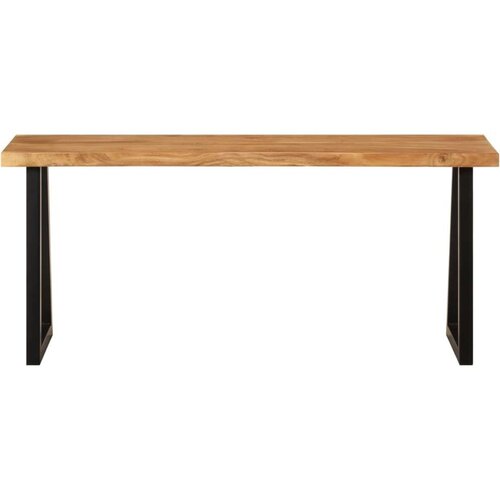  Klupa sa živim rubom 105 cm od masivnog bagremovog drva Slike
