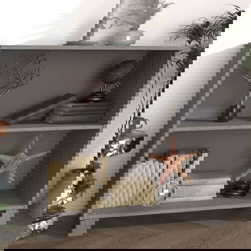  Komoda HAMAR svetlo siva 85x35x80 cm trdna borovina, (20656468) Slike