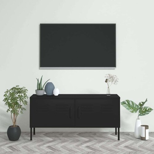 vidaXL tv ormarić crni 105 x 35 x 50 cm čelični Cene