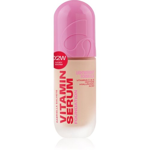 Gabriella Salvete Vitamin Serum Foundation lahki tekoči puder s hranilnim učinkom odtenek 02W Ivory Warm 30 ml Slike