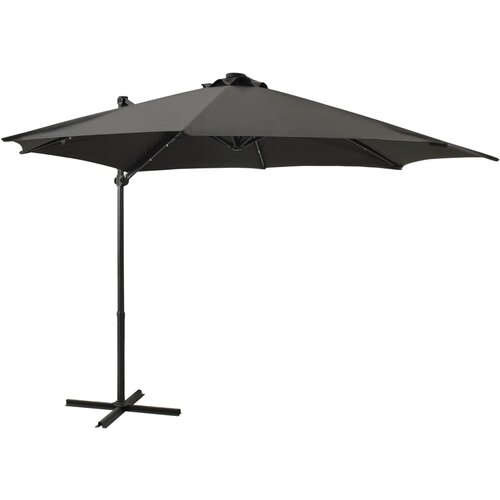  The Living Store Vrtni senčnik z LED lučkami antraciten 300 cm - Previsni Senčnik, (21750665) Cene