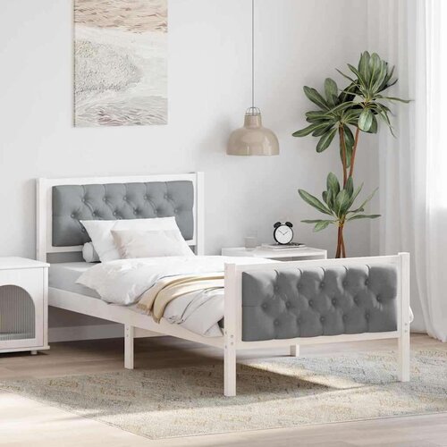  Konstrukcija postelje z vzglavjem Svetlo siva 90 x 200 cm, (5000084812) Cene