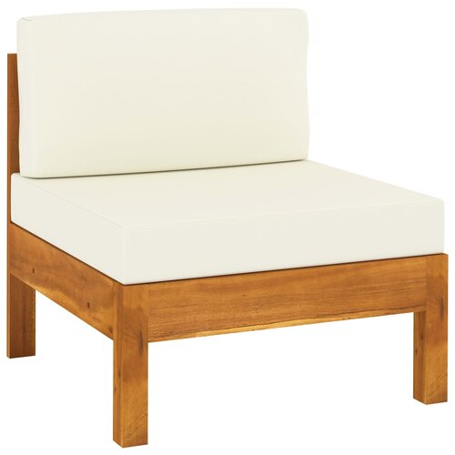 Maison Chic Sredinski kavč - Sofa - Kanape 2 kosa s kremno belimi blazinami trdna akacija, (21727761) Cene