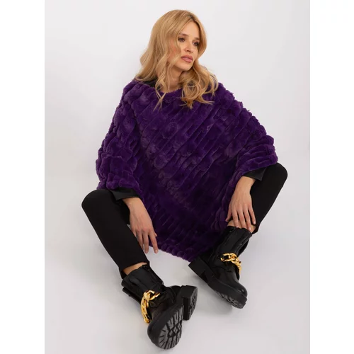 Fashion Hunters Dark purple, elegant women's poncho