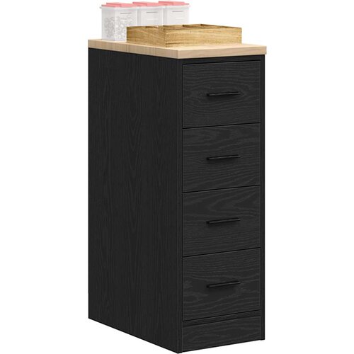 VidaXL Garažni ormar za odlaganje crni 30x51x85 cm masivne borovine Slike