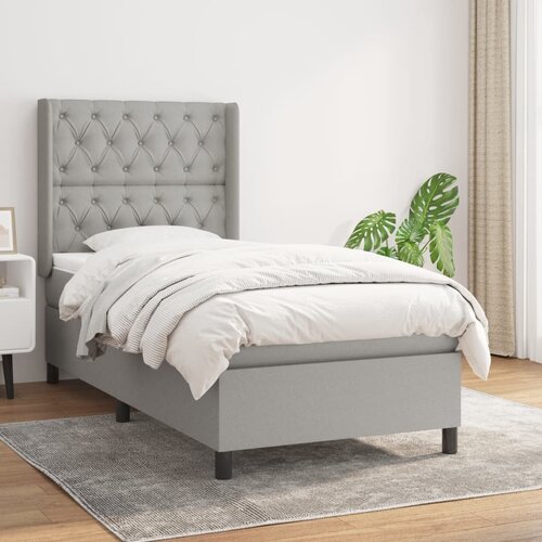 The Living Store Box spring postelja z vzmetnico svetlo siva 80x200 cm blago - Box Spring Postelja, (21519245) Cene