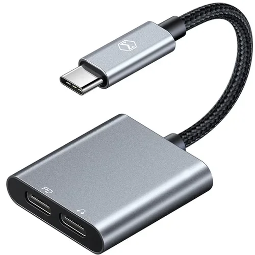 McDodo Adapter USB-C na 2xUSB-C siv, (20441778)