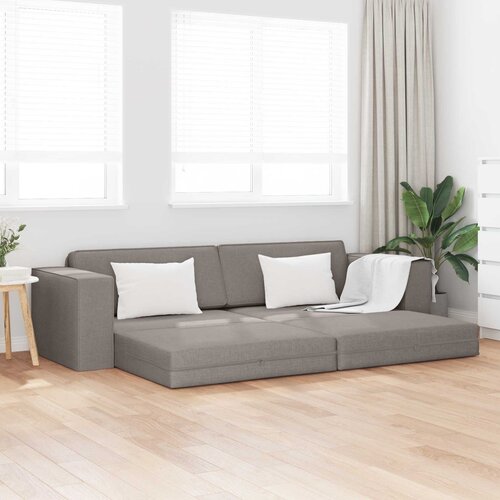 Krevet na razvlačenje Sivo-smeđa 245 x 78 x 77 cm tkanina Slike