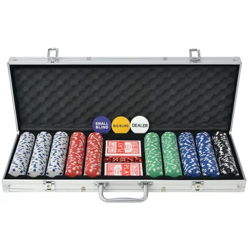  Poker Set s 500 Žetoni Aluminij