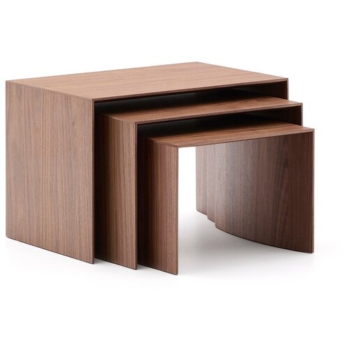 Kave Home Stranske mizice v kompletu 3 ks v orehovem dekorju 40x60 cm Litto – Cene