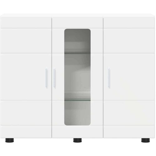 VidaXL Strani &amp;scaron;al s polico Bela 55.5 x 29 x 100 cm Konstruiran les Slike
