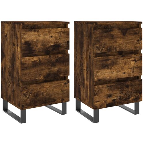 Maison Chic Dvo delni komplet Nočne omarice - Nočne mize dimljeni hrast 40x35x69 cm inženirski les, (21690488) Cene