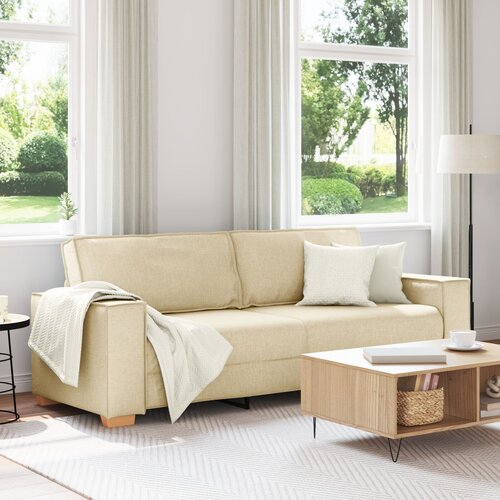 vidaXL Kauč Upravna Siva 59 cm Tkanina Krem Tkanina, Drvo, Pjena Srednji Cijene