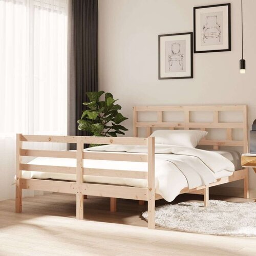  Posteljni okvir iz trdnega lesa 135x190 cm 4FT6, (20644790) Cene
