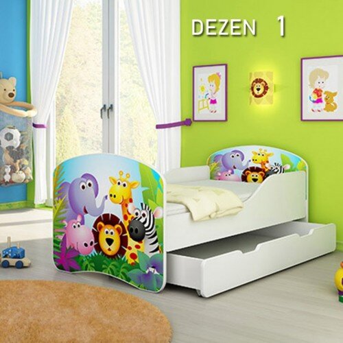  Dečiji krevet drveni 180x80cm sa fiokom i gratis dušek 45 dezena Cene