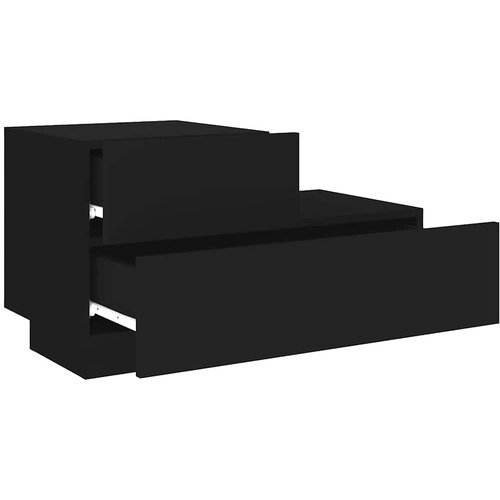  Noćni ormarić s LED svjetlima crni 70 x 36 x 40,5 cm Slike