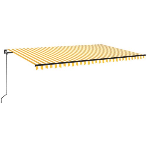 vidaXL Ročno zložljiva tenda 500x300 cm rumena in bela, (20742894) Cene